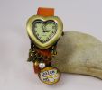 Montre coeur vintage  Cabochon+ boucles d'oreilles