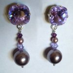 Boucles d'oreilles Cabochons Parme