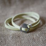 Lederarmband Anisgrün fein triple tour verstellbar