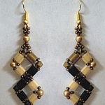 Kit boucles d'oreilles Tila tressé Noir&doré