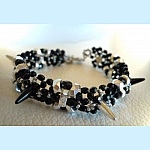 Bracelet Spikes Noir argent en kit
