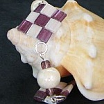 Bracelet Tila Damier Violet/écru  en kit