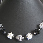 Kit collier en boules de perles noir/argent