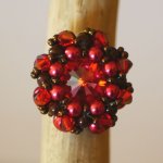 Kit bague Ouvea Paprika cabochon Swarovski rare