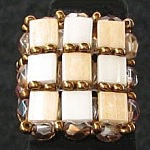 Quadratisches Ringset Tila Beige