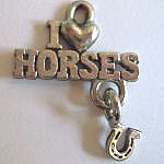 I LOVE HORSES Charm 24 mm