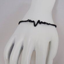 Feines schwarzes Armband Design Ondes