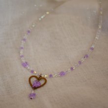 Halskette mit Herzanhänger Violett 