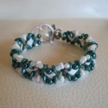 Tutoriel bracelet Silky Blanc Sarcelle