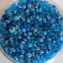 Twin beads Mix Türkisblau x 10 gr