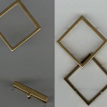 Einfassung ausgehöhltes Quadrat 20mm altgoldfarben