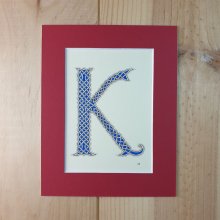 Illuminierter Buchstabe K mit Interlacing