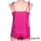 Babydoll Dessous Camisole + Boxer aus Seide Fuchsia