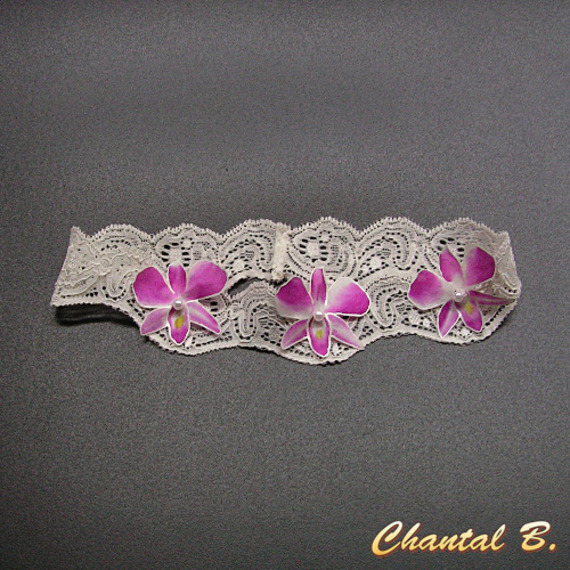 Set Ringkissen für Hochzeit ORCHIDEE aus rosa Seide 
