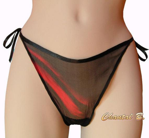 Schwarzer und roter Chiffon-String SAINT VALENTIN -10% Rabatt auf 2 gekaufte Strings