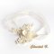 Haarband Spitze Calais Elfenbein Hochzeit Accessoire Kopfband Seidenblume Strass