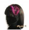 Haarband schwarze Spitze Organza-Blume und Fuchsia-Federn handgefertigtes Hochzeits-Headband