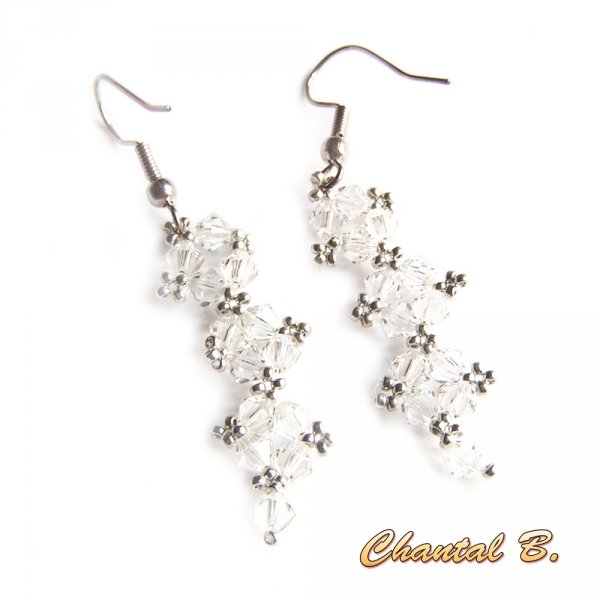 romantisches swarovski-Armband gewebte swarovski-Perlen Kristall und Silber