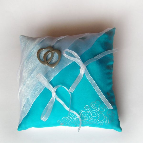 Schuhclips Hochzeitsknoten Satin wei&szlig; und Spitze blau t&uuml;rkis Accessoire Zeremonie Abend chic