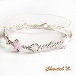 swarovski Armband gewebte Perlen swarovski rosa AB boheme Kristall und Silber romantische Hochzeit