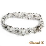 Manschettenarmband Hochzeit Swarovski-Kristall-Perlen und Silber Hochzeit