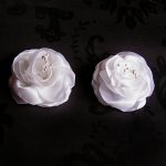 Haarband Hochzeit Zeremonie weiß Blumen Satin Spitze Federn