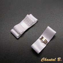 Clips für Hochzeitsschuhe mit Schleife aus weißem Satin und Spitze