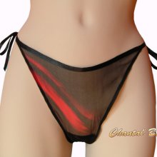 Schwarzer und roter Chiffon-String SAINT VALENTIN -10% Rabatt auf 2 gekaufte Strings