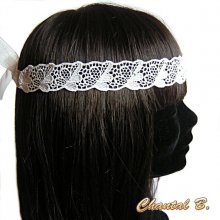 headband Hochzeit Haarband weiße Spitze und Strass Haarband
