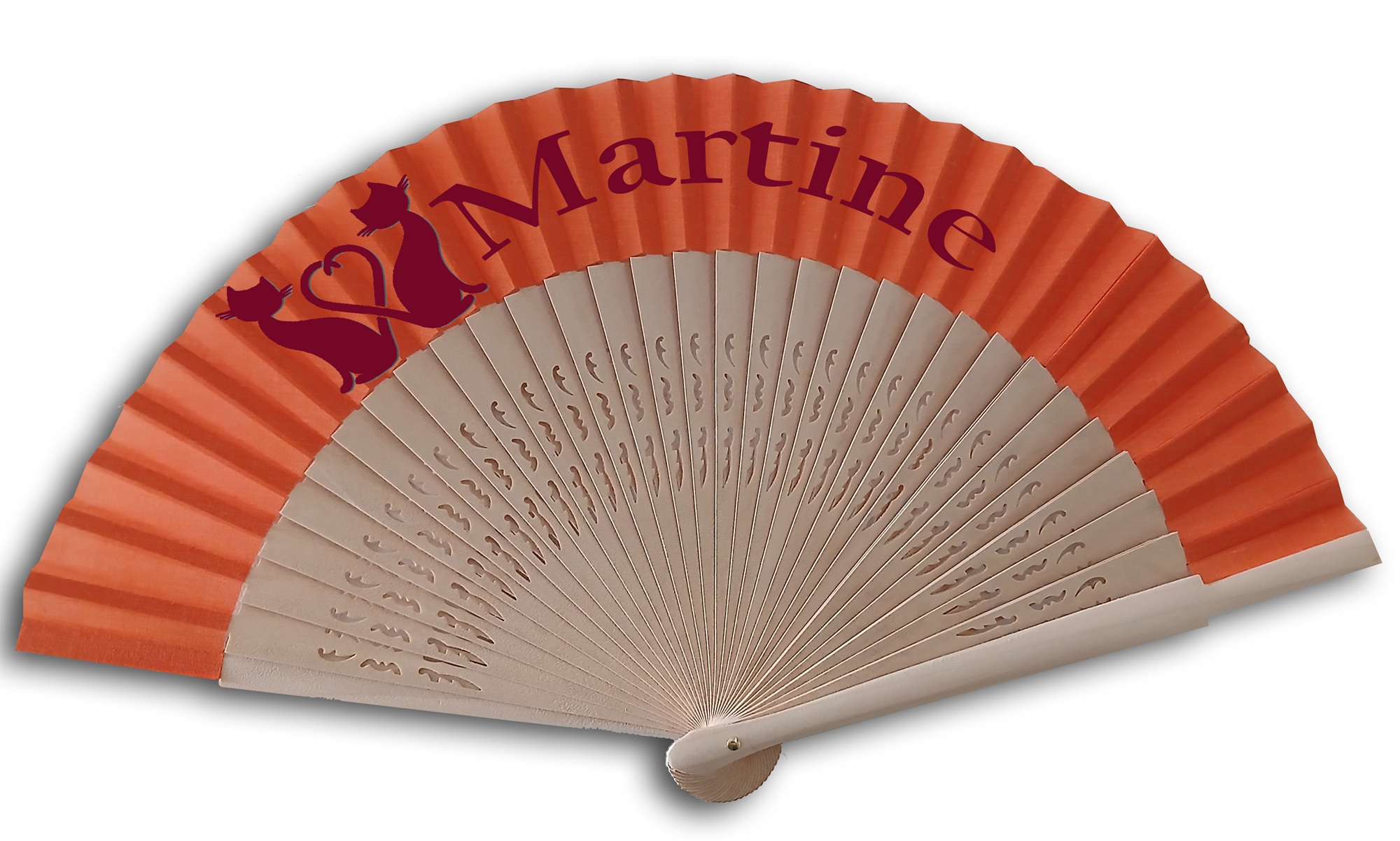 Bois ajour&eacute; et coton peint &agrave; la main