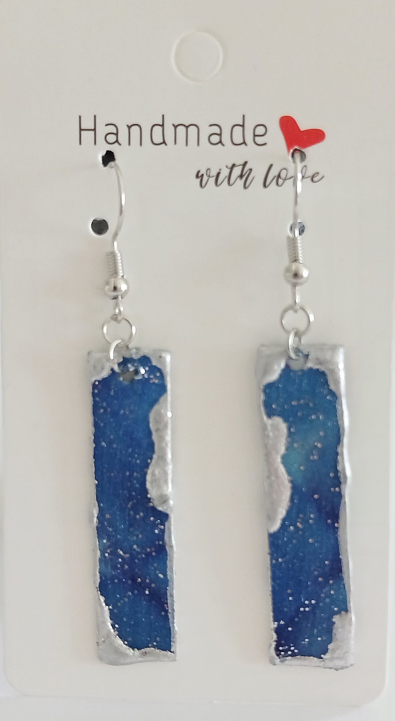 Boucles d oreilles tr&eacute;s l&eacute;g&egrave;res en soie peinte recto verso