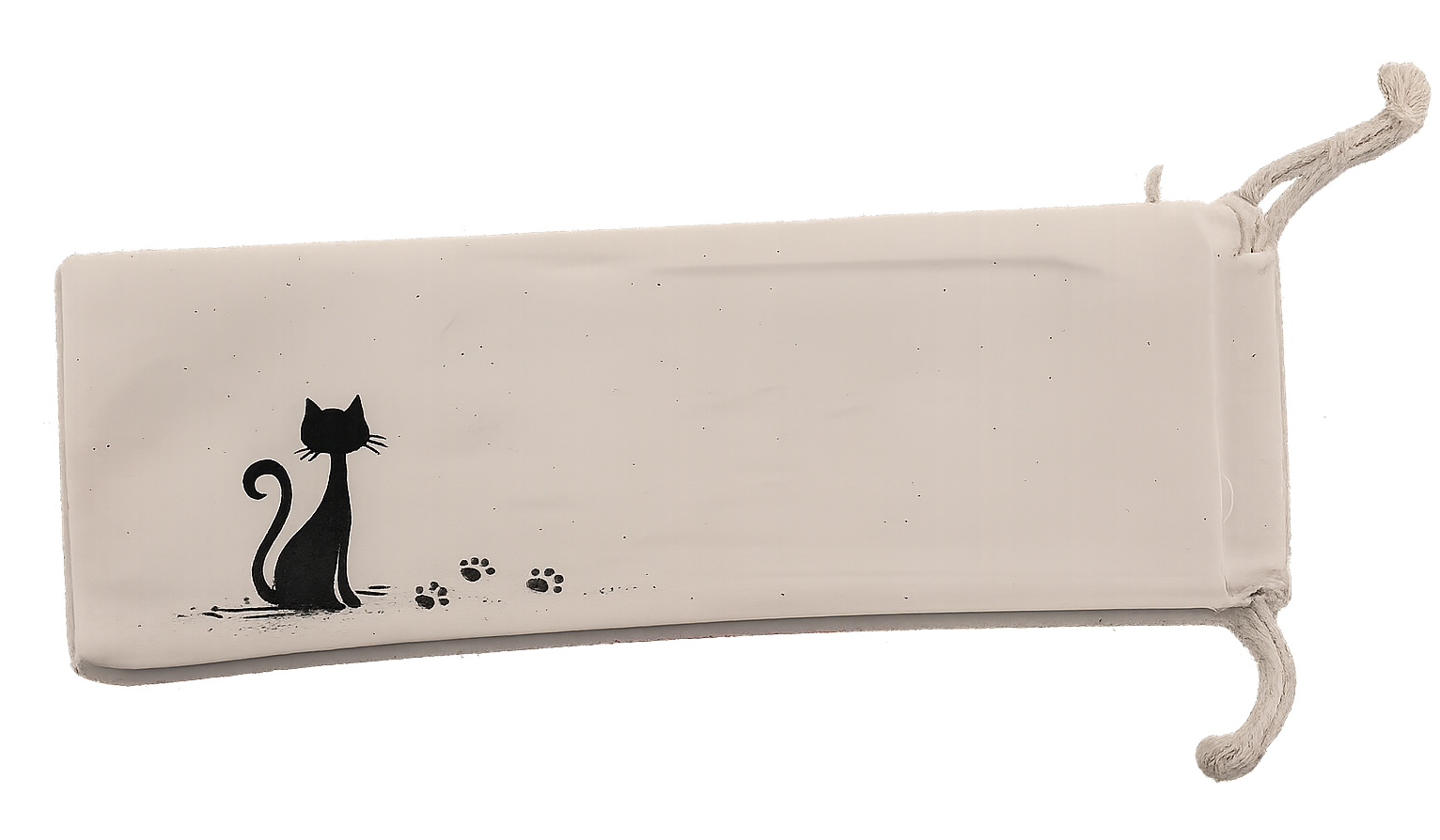 Handgezeichneter und handbemalter Satinf&auml;cher "Chat sun".