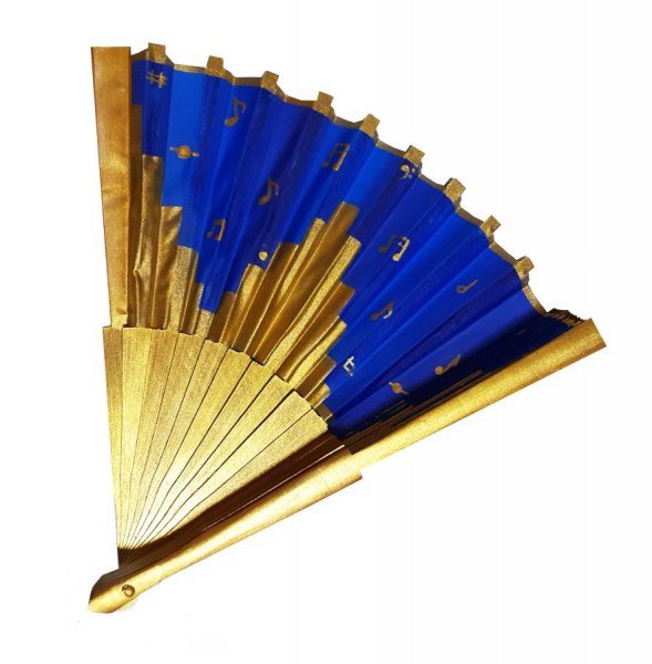 F&auml;cher aus Baumwollsatin, handgezeichnet und handbemalt "Les orgues" (Die Orgeln)