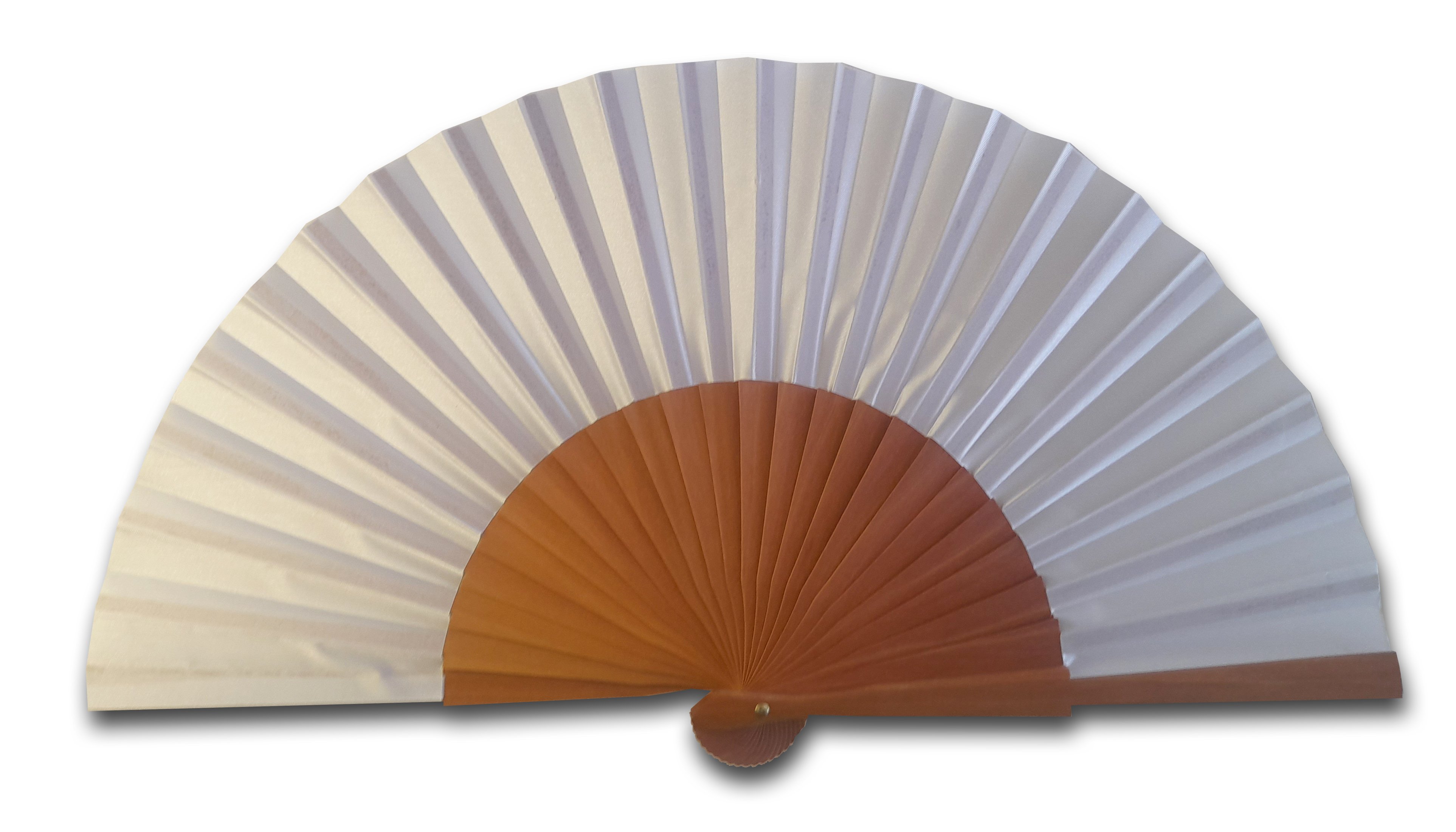 Eventail &agrave; customiser en satin blanc lumineux