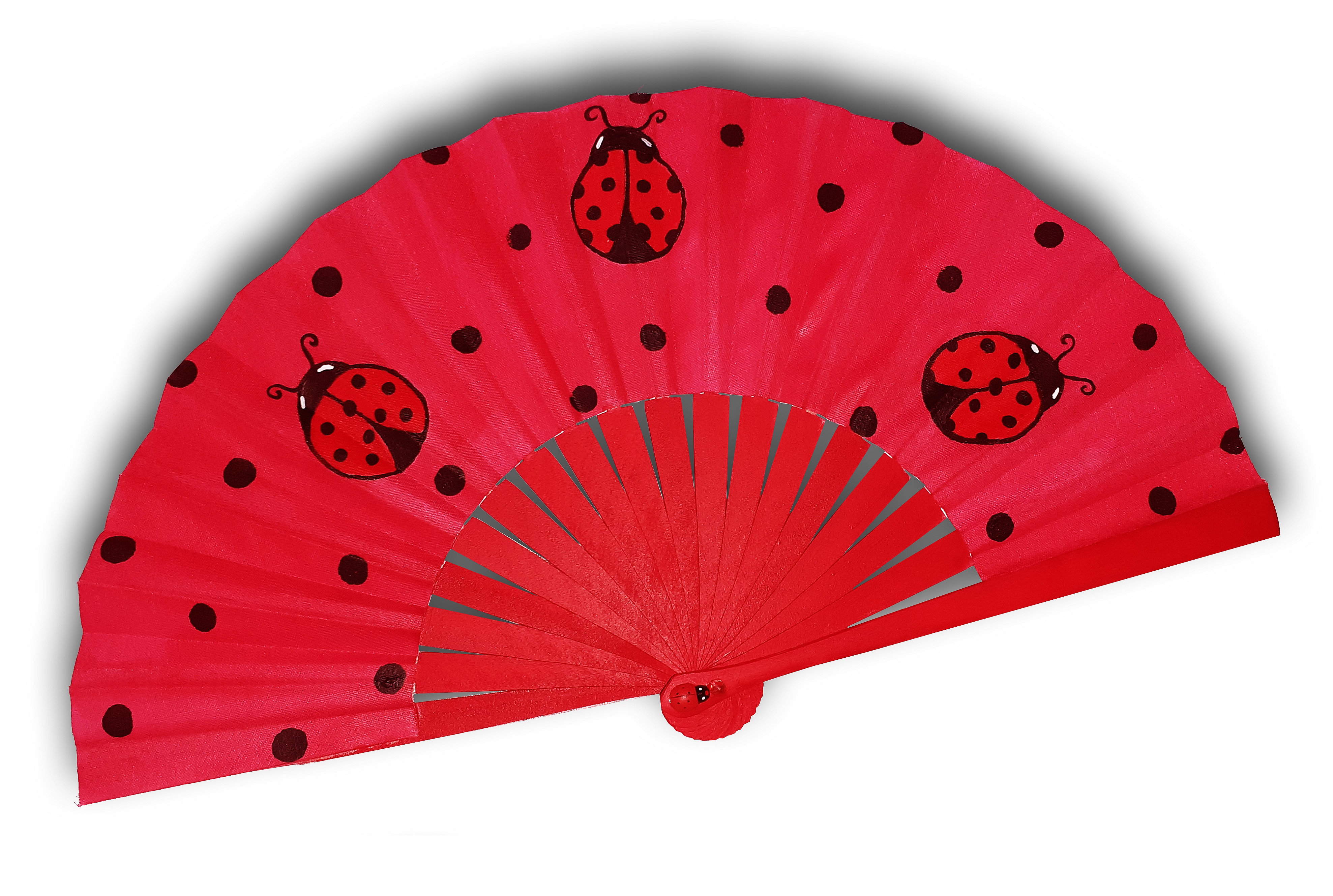 Mein erster handgezeichneter und handbemalter Baumwollf&auml;cher "Cocci mini".