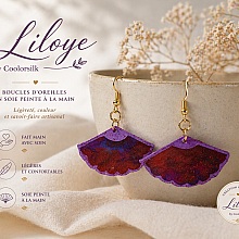 Boucles d oreilles en soie recto verso