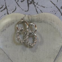 Boucles d'Oreille Anneaux argentés, Création Unique