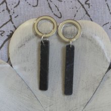 Longue Boucles d'Oreille Fanntaisie Ecru Pour Femme en Ardoise, Création unique