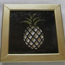 Wandbild Ananas auf Schiefer, Einzigartige Kreation