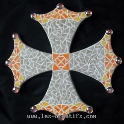 Okzitanisches Kreuz in Mosaik D'Clic