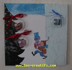 Scrap Deco auf weihnachtlicher Leinwand