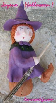 hexenfigur von Hallowwen aus Fimo