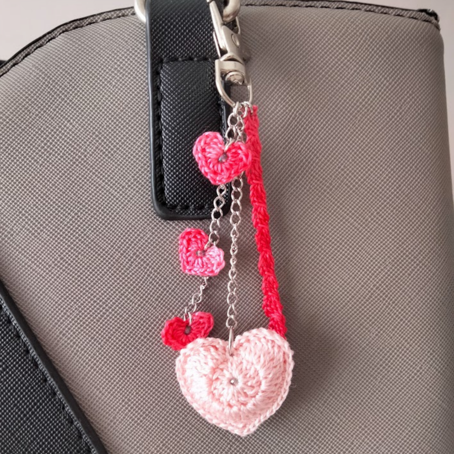 Taschenschmuck "Herz" Rosa