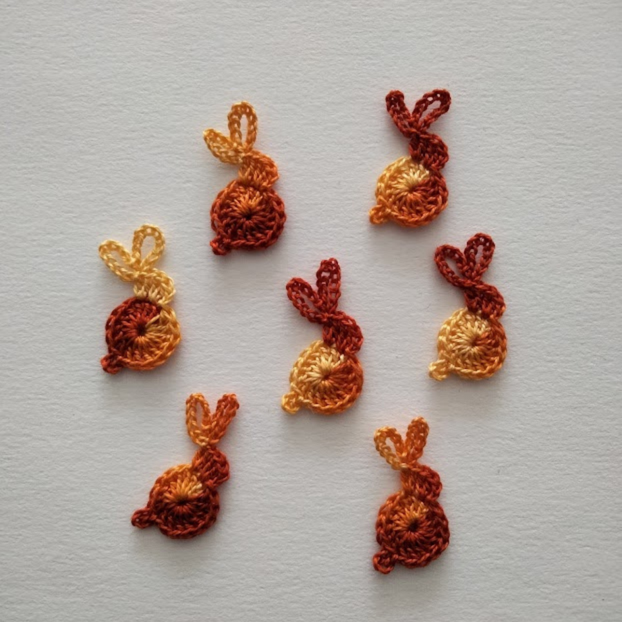 Kleiner Hase Appliziert "von Gelb bis Orange".