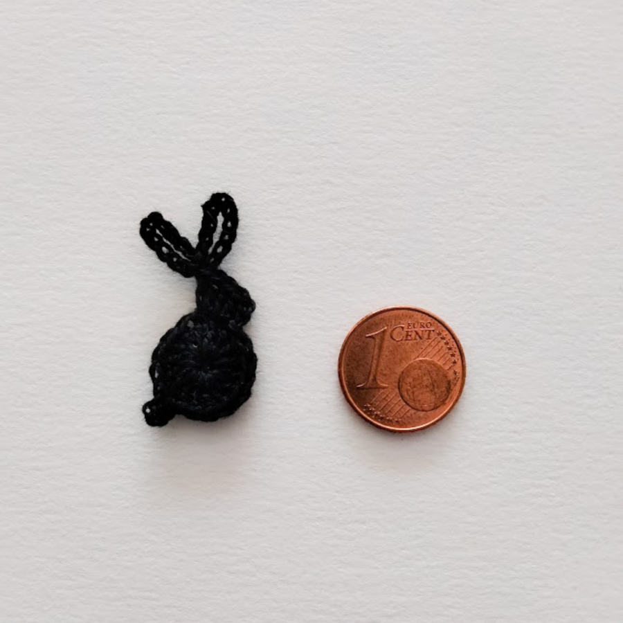 Kleiner Hase Appliziert "Schwarz"