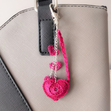 Taschenschmuck 'Herz' Fuchsia