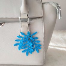 Taschenschmuck - Blätter - Electric Blue