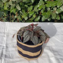 Mini panier de rangement ou cache pot. Accessoire de rangement, élément de décoration en toile de jute et coton