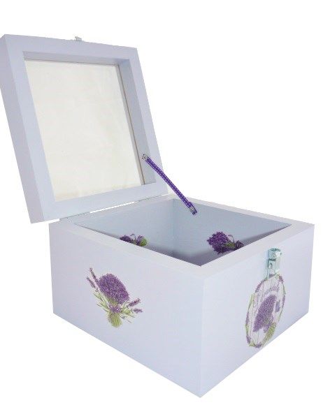 Holzschachtel mit Glasdeckel. Modell: Lavendula.