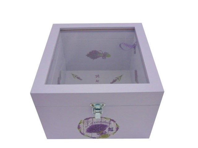 Holzschachtel mit Glasdeckel. Modell: Lavendula.